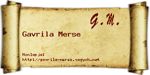 Gavrila Merse névjegykártya